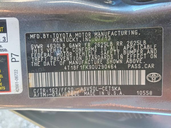 2013 TOYOTA CAMRY