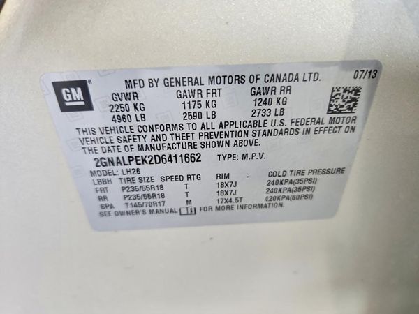 2013 CHEVROLET EQUINOX 2LT
