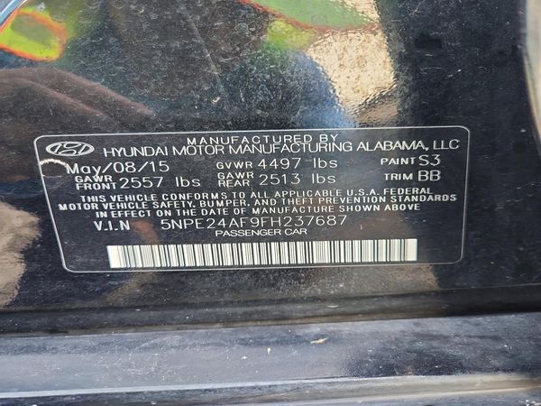 2015 HYUNDAI SONATA SE, ECO