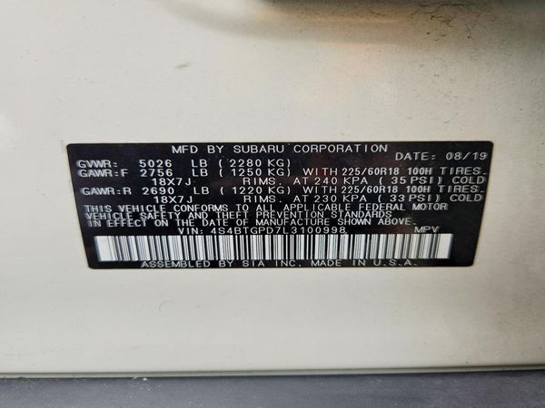 2020 SUBARU OUTBACK