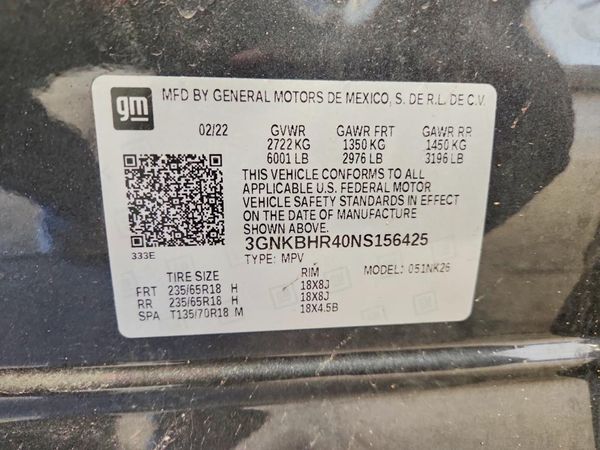 2022 CHEVROLET BLAZER 2LT — VINS