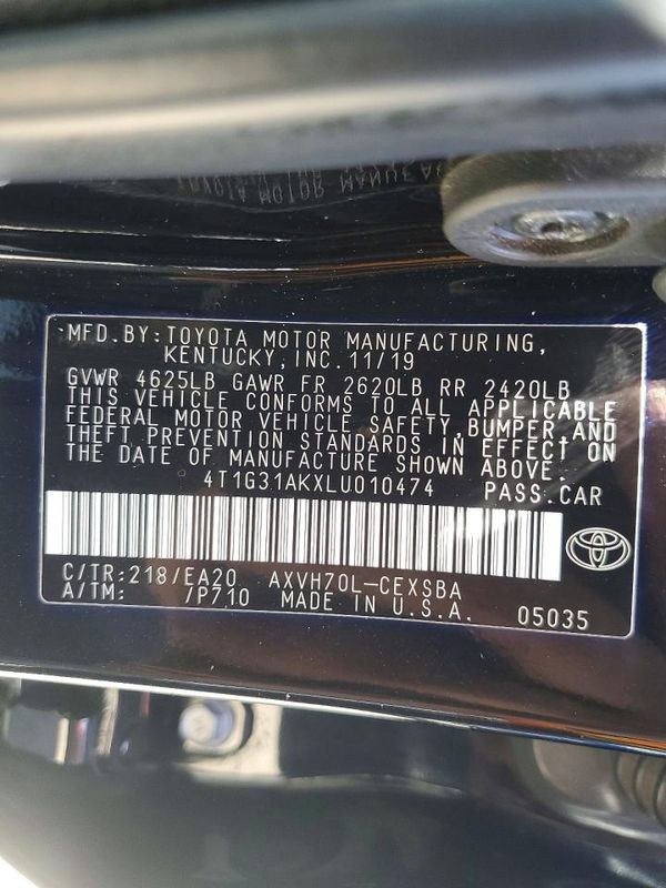 2020 TOYOTA CAMRY SE Hybrid