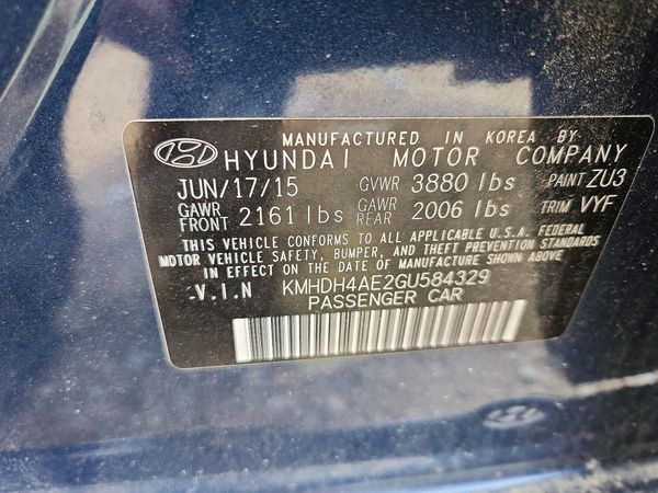 2016 HYUNDAI ELANTRA