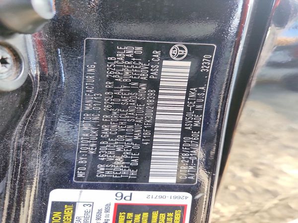 2013 TOYOTA CAMRY