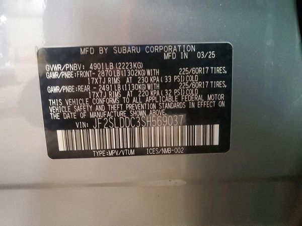 2025 SUBARU FORESTER — VINS
