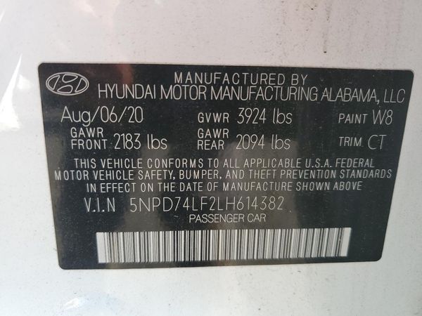 2020 HYUNDAI ELANTRA SE