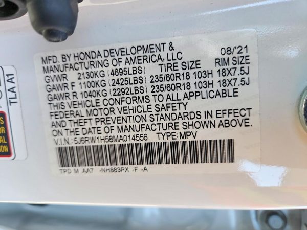 2021 HONDA CR-V — VINS