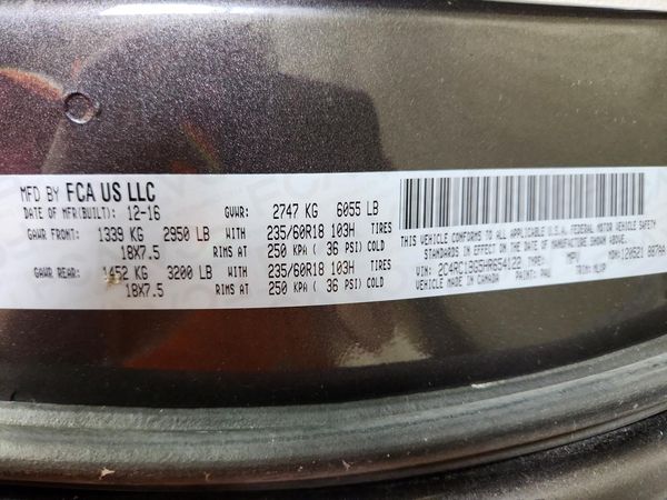 2017 CHRYSLER PACIFICA Touring L — VINS