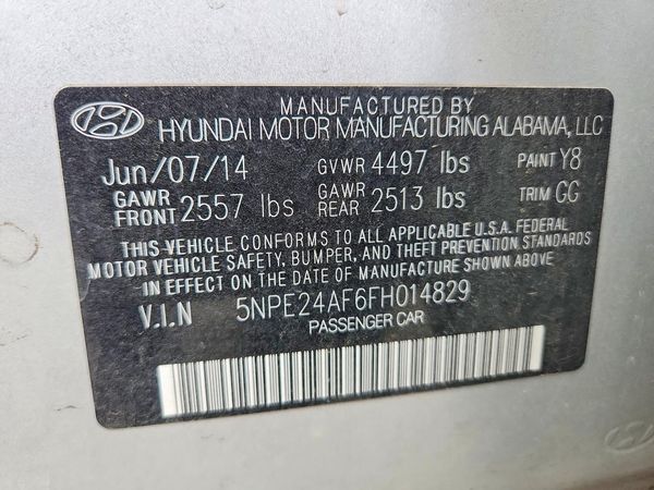 2015 HYUNDAI SONATA SE, ECO