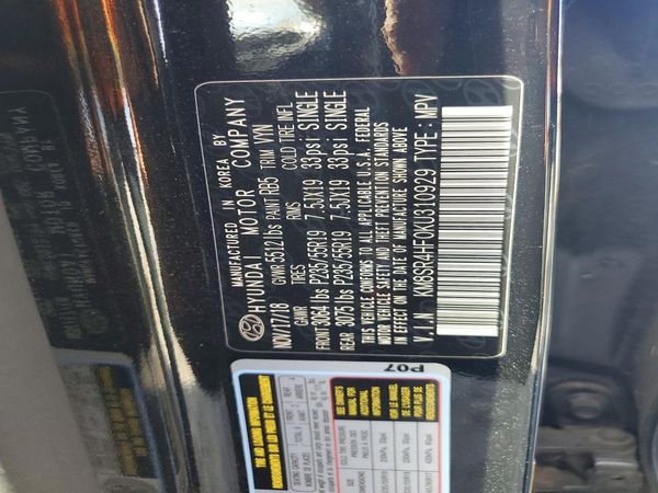2019 HYUNDAI SANTA FE — VINS