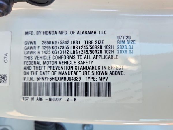 2021 HONDA PILOT — VINS