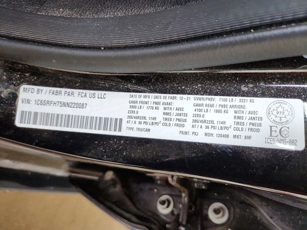 2022 RAM 1500 Limited — VINS