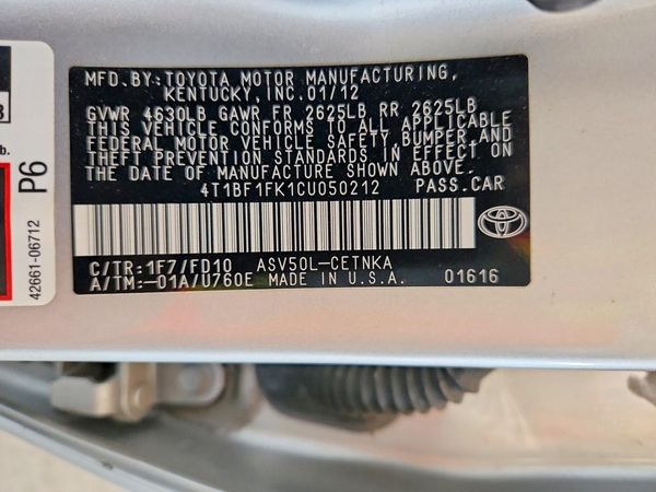 2012 TOYOTA CAMRY