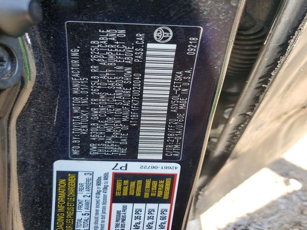 2015 TOYOTA CAMRY