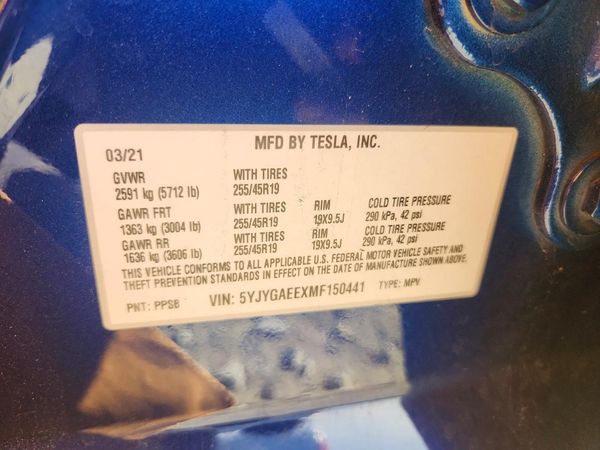 2021 TESLA MODEL Y