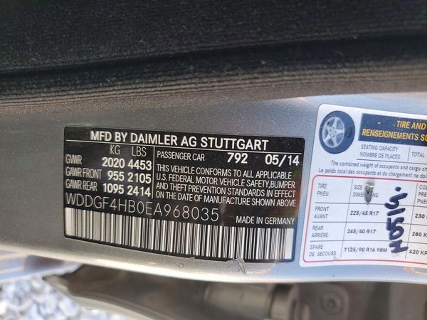 2014 MERCEDES-BENZ C-CLASS C250 — VINS