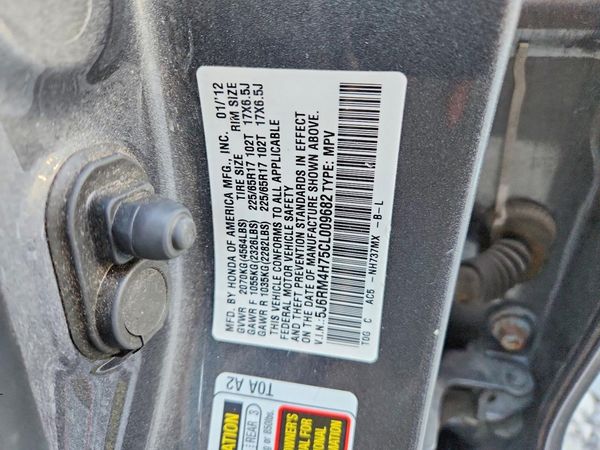 2012 HONDA CRV EX-L — VINS