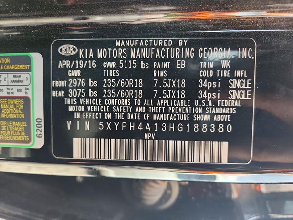 2017 KIA SORENTO EX