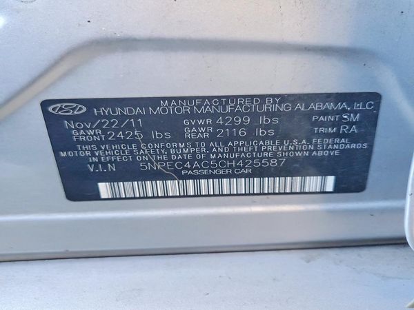 2012 HYUNDAI SONATA Middle level