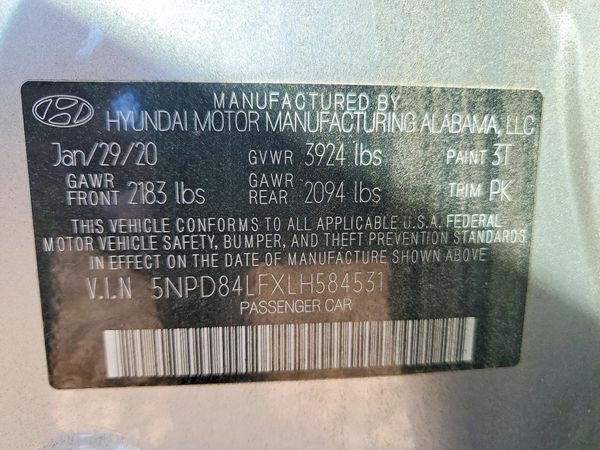 2020 HYUNDAI ELANTRA
