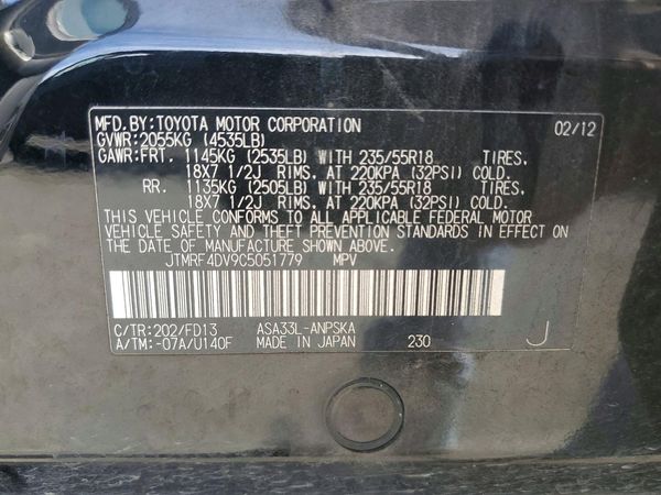 2012 TOYOTA RAV4 Sports