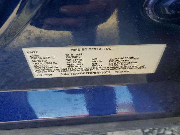 2022 TESLA MODEL Y