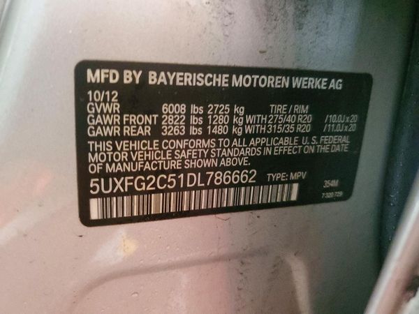 2013 BMW X6 xDrive35i — VINS