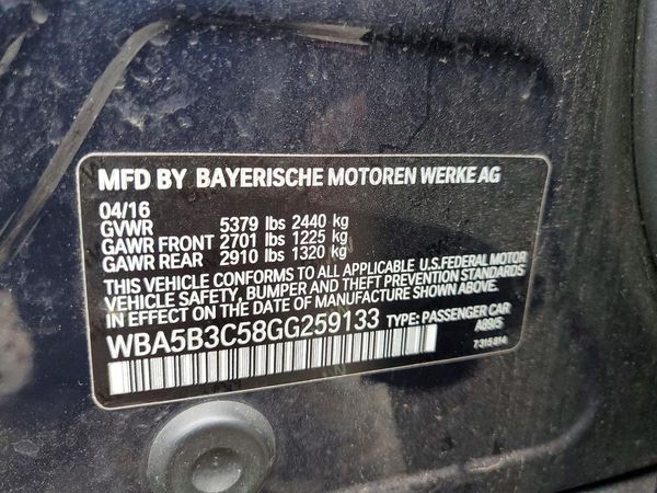 2016 BMW 535 — VINS