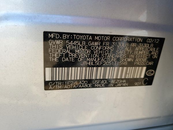 2012 LEXUS LS 460