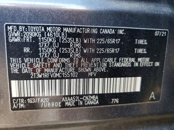 2021 TOYOTA RAV4 XLE
