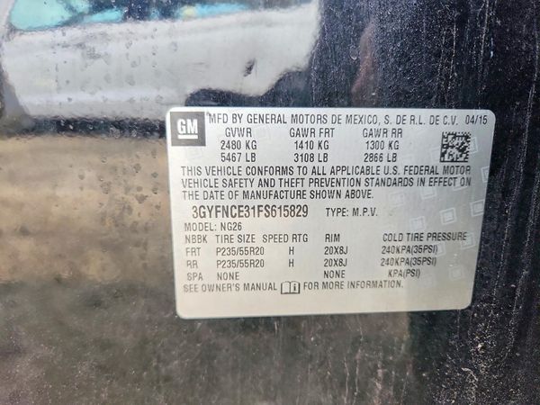 2015 CADILLAC SRX Performance — VINS