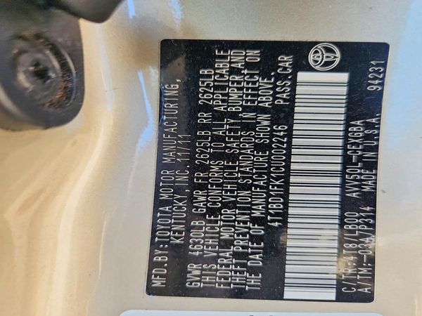 2012 TOYOTA CAMRY SOLA Hybrid — VINS