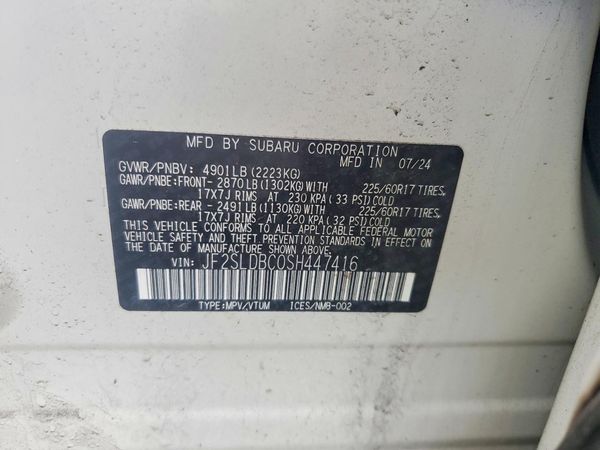 2025 SUBARU FORESTER — VINS