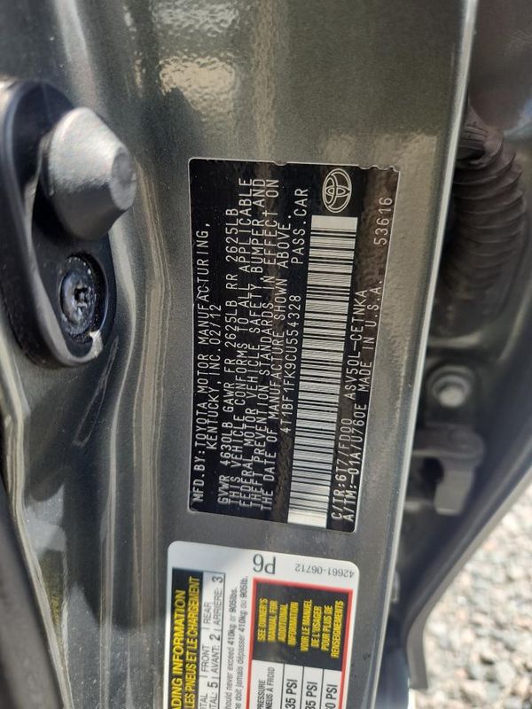 2012 TOYOTA CAMRY