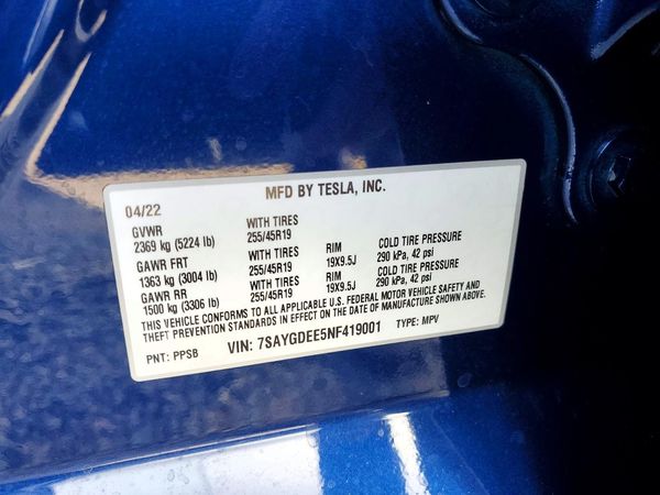 2022 TESLA MODEL Y