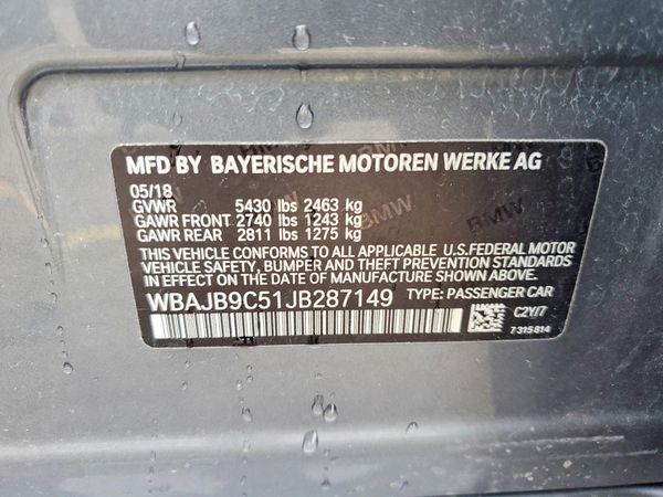2018 BMW M5 xDrive — VINS
