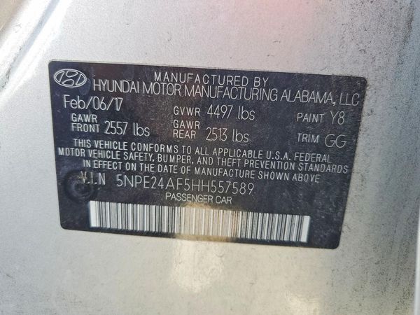 2017 HYUNDAI SONATA SE, Eco