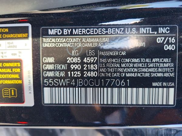 2016 MERCEDES-BENZ C