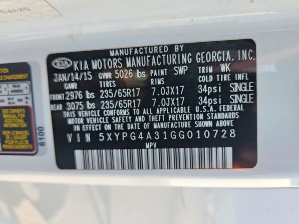2016 KIA SORENTO L / LX