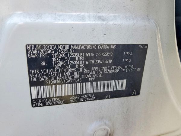 2016 TOYOTA RAV4 SE (S Grade)