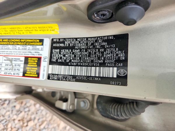 2013 TOYOTA CAMRY — VINS