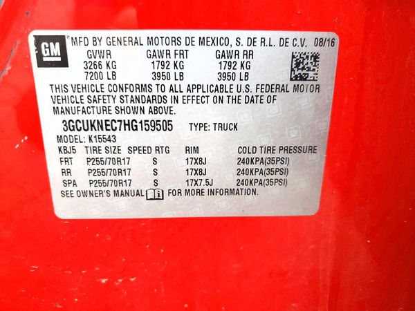 2017 CHEVROLET SILVERADO Work Truck/LS/Fleet/Base — VINS