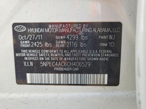2012 HYUNDAI SONATA Middle level