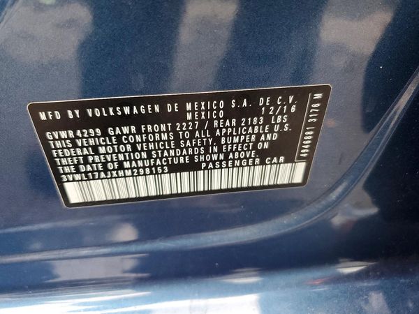 2017 VOLKSWAGEN JETTA SEL, SEL Premium