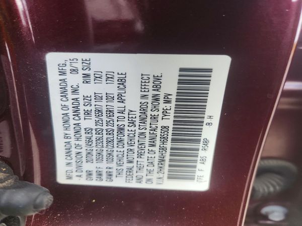 2015 HONDA CRV EX — VINS