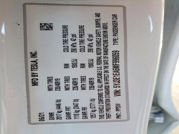 2021 TESLA MODEL 3