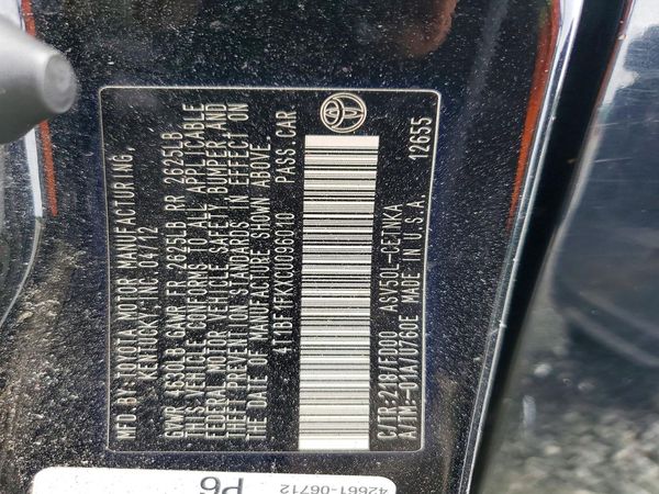 2012 TOYOTA CAMRY