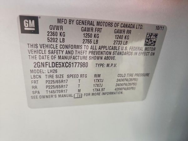 2012 CHEVROLET EQUINOX 1LT