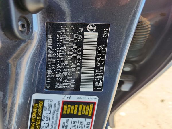 2012 TOYOTA CAMRY