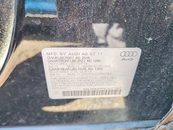 2012 AUDI Q5 Prestige — VINS